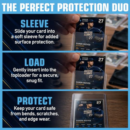 Premium Seamless 20PT - 360PT Thick Top Loaders for Cards | Top Loader Card Holder, Baseball Card Sleeves Hard Plastic, Hard Trading Cards Sleeves, TCG Sports Sleeve Hards, Toploader Clear Plastic. - style: 180PT - 50 Count