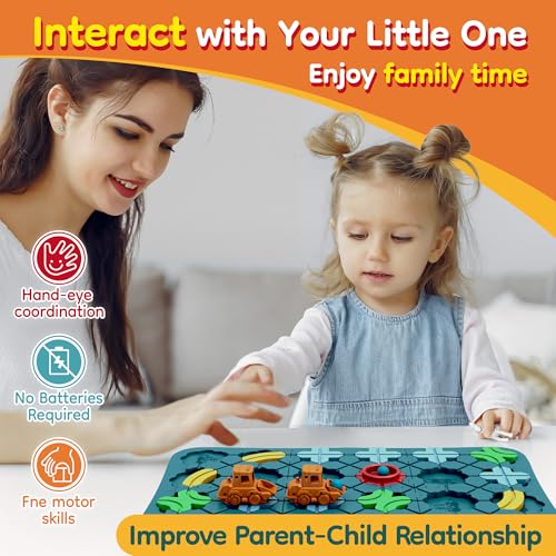 Bonitoto STEM Board Game Logical Road Builder Maze Toy for Kids Ages 3-8 | 42 Pcs Montessori Educational Puzzle, Develops Logical Thinking for Preschool Classroom Learning, Birthday Gift for Ages 4-8