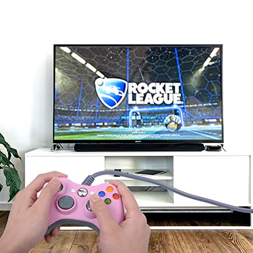ONE250 USB Wired Game Pad Controller, Compatible with Xbox 360, Xbox 360 Slim, Windows PC - Replacement USB Wired Gamepad (Pink) - color: Pink