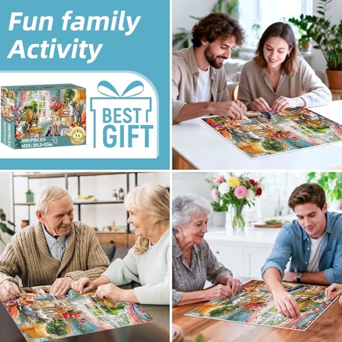 Puzzles for Adults 500 Pieces,Cute Cats Puzzle for Adults,Cozy House & Kittens Jigsaw Puzzles,Recyclable Cardboard Puzzles for Seniors,Puzzle for Family Game Nights, 20.5x15 in - style: Kittens