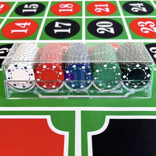 SEETOOOGAMES Poker Chip Tray Rack - Clear Acrylic Casino Chip Holder with lid - Chips Storage Display Case for Texas Hold'em, Blackjack, Gambling, Poker Clubs, Parties or Home Casino Nights - 5 Pack - style: 5pieces-with lids