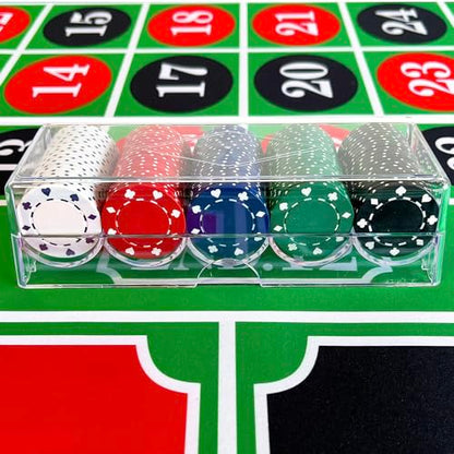 SEETOOOGAMES Poker Chip Tray Rack - Clear Acrylic Casino Chip Holder with lid - Chips Storage Display Case for Texas Hold'em, Blackjack, Gambling, Poker Clubs, Parties or Home Casino Nights - 5 Pack - style: 5pieces-with lids
