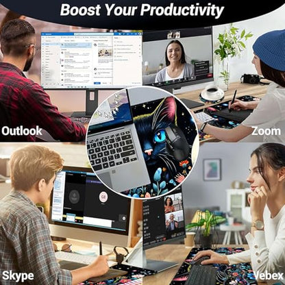 Large Mouse Pad and Keyboard Wrist Rest, Desk Pad for Keyboard and Mouse, 4-in-1 Large Gaming Mouse Pad with Wrist Support, Desk Mat for Home Office Study Game,Black Cat Flower - color: Black Cat Flower