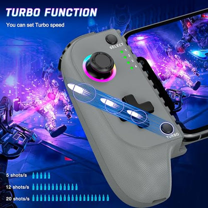 HEYLACOOLX Game Controller for Android iPhone w Hall Joystick & Turbo,Wireless Phone Gaming Controller Gamepad for Xbox Cloud,Steam Link,GeForce Now,MFi Apple Arcade,Call of Duty,Roblox - color: Gray