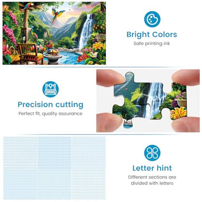 500 Pieces Puzzle for Adults Mountain Forest Jigsaw Puzzle 500 Pieces | Recycled Cardboard Jigsaw Puzzles for Adults Family Challenging Game Home Decor Gift Toy for Teens Seniors 20.5 * 15 inch - style: Nature