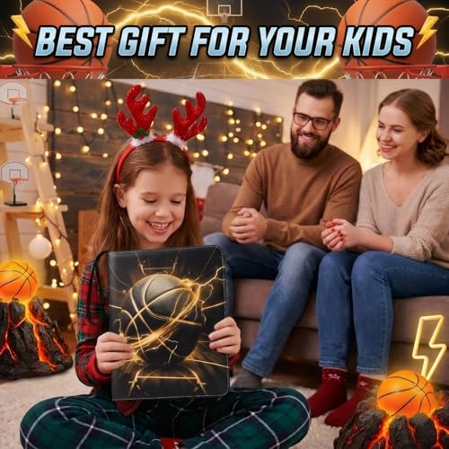 Trading Card Binder 9 Pocket, Gold Basketball Card Binder Holds 900 Cards with 50 Removable Sleeves, Waterproof PU Leather with Zipper Card Collector Album Book Compatible with TCG Cards - color: Gold Basketball