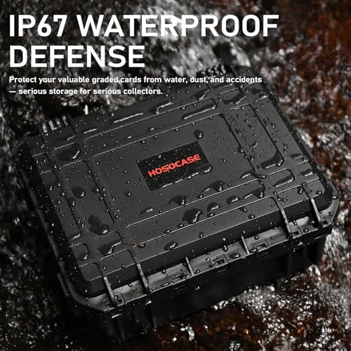 Graded Card Case Storage Box: Fits Toploader Trading Sport Maggnetic Cards | Waterproof with Adjustable 6 Foam Dividers for PSA BGS SGC Sports Card, Card Box Holders 500+ Top Loaders, 120+Magnetic