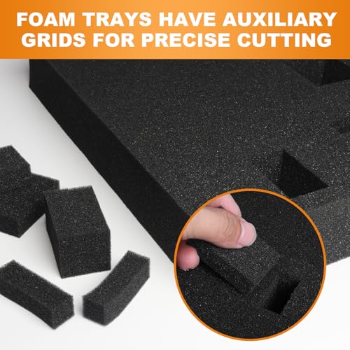 Eunice 4Pcs Polyurethane Foam Inserts -2 Size 16 x 12 x 0.4 Inch & 16 x 12 x 2 Inch Pick and Pluck Foam Padding Sheets for Tool Box, Camera Storage and Crafts - size: 2pcs-16*12*0.4 + 2pcs-16*12*2 Inches