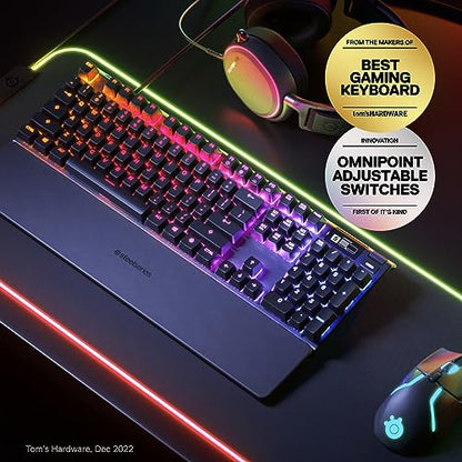 SteelSeries Apex Pro HyperMagnetic Gaming Keyboard — Adjustable Actuation — OLED Screen — RGB – USB Passthrough - size: Pro Full Size, style: Gen 2 Wired