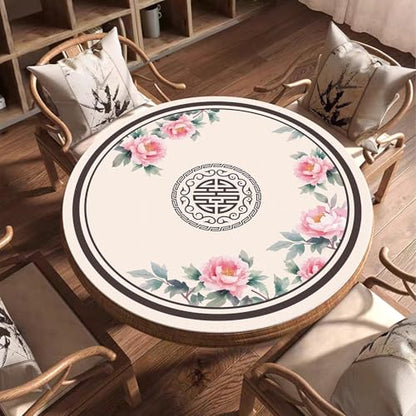 Round Mahjong Mat Silent and Noise Reduction Mahjong Tablecloth with Rubber Backing Large Play Mat for Poker, Card, Board, Tile Games(Creamy,60cm/23.62in) - color: Creamy, size: 60cm/23.62in