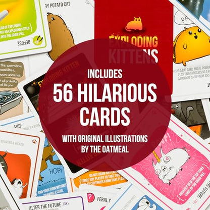 Exploding Kittens Original Edition: 2-5 Players - Ages 7+ Family Card Game | Draw cards, betray your friends, and try not to explode! Great for family game nights, parties, travel, quick 15-minute play. - style: Original Edition