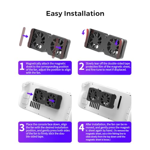 Handheld Gaming Cooling Fan, Magnetic-Console Cooler Fan with 45 Mm Dual-Silent Compact Portable Heat Dispersion Console-Airflow