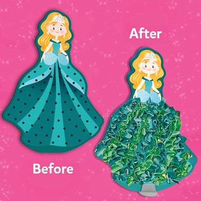 Skillmatics Poke-in Art – Magical Princesses, DIY Wood Craft Kits | Mess-Free Creative Fun for Kids, Colorful Craft Activity, Gifts for Girls & Boys Ages 4, 5, 6, 7, 8, 9 - style: 1. Magical Princesses