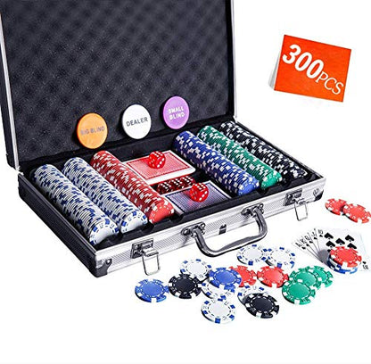 Poker Chip Set - 300PCS Poker Chips with Aluminum Case, 11.5 Gram Chips for Texas Holdem Blackjack - style: 300pcs