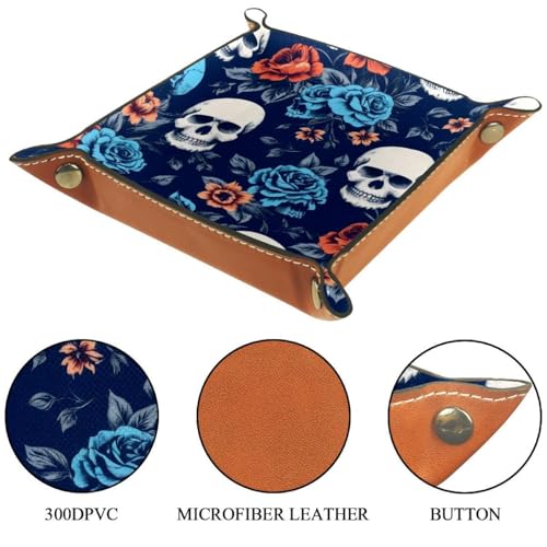 Skull Flower Dice Tray Dice Rolling Tray Folding Dice Holder for Dice Games, Like RPG, DND and Other Table Games - color: Multi 12