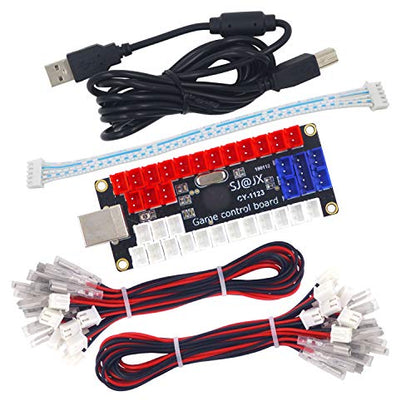 SJ@JX Arcade DIY Kit LED USB Encoder Board Zero Delay Arcade Controller Joystick Button Fight Stick Raspberry Pi Retro Pie MAME 5V LED Power - color: Sanwa