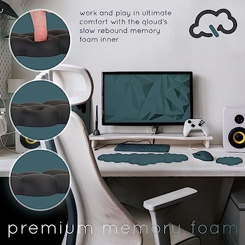 Cloud Keyboard Wrist Rest – Create-ables Qloud Cloud Wrist Rest for Computer Keyboard and Mouse, Ergonomic Memory Foam Wrist Pad with Non-Slip Base, Includes Cloud Mouse Pad – Dark Teal - color: 09 Dark Green