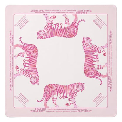 Pink Tigter Mahjong Mat Pads, Funky Cute Mahjong Mats for Table 31.5 In | Preppy Mahjong Mat, Funky Noise Reduction Mahjong Game Pad, Girly Mah Jong Mats Table Cover, Mahjong Gifts for Women - color: Pink Tigter