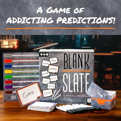 USAOPOLY BLANK SLATE, Where Great Minds Think Alike, Fun Family-Friendly Board Game, Word Association Party Game, Easy to Learn, Fun to Play Family Game Night, 3-8 Players, Ages 8+
