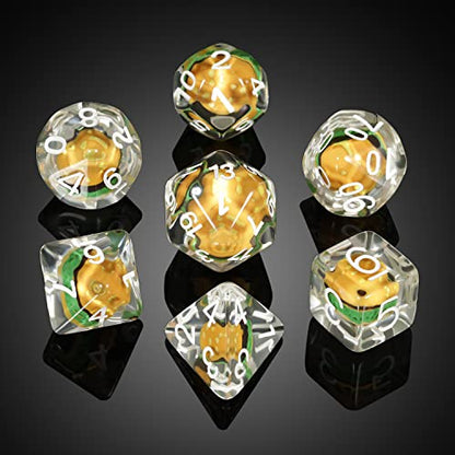 Hamburger Dungeons and Dragons Dice, DNDND 7PCS Resin DND Dice Set with Velvet Bag for D&D Role Playing Games and Tabletop Games（Hamburger - color: Hamburger