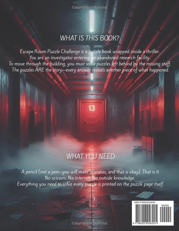 Escape Room Puzzle Challenge: Crack Codes, Solve Ciphers and Uncover What Happened in Room 13 - An Interactive Mystery Puzzle Book for Adults