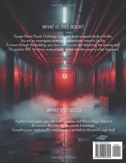 Escape Room Puzzle Challenge: Crack Codes, Solve Ciphers and Uncover What Happened in Room 13 - An Interactive Mystery Puzzle Book for Adults