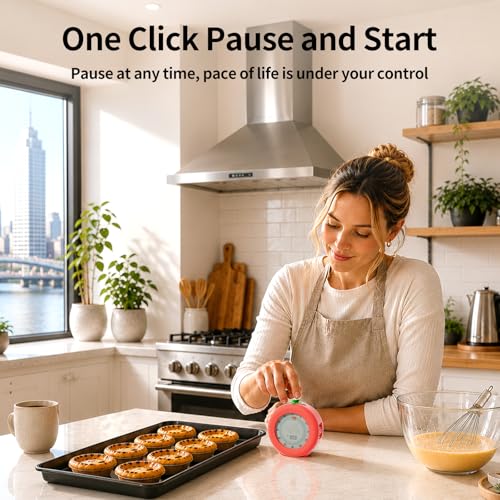 Tomato Kids Visual Timer for Classroom, Office and Meetings | 299 Minute, Cute Pomodoro Countdown Timer with Pause Function, Clock and Alarm, Kitchen Cooking Helper