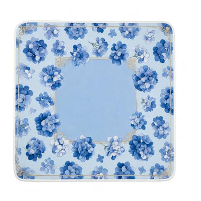 Blue Mahjong Mat for Table & 50PCS Stickers| Carrying Bag, Heavy Floral Mahjong Mats & 2 Dices, Noise Reduction Non Slip Foldable, 31.5x31.5 Game Table Cover, for Playing Card, Board Tile Games - color: Blue
