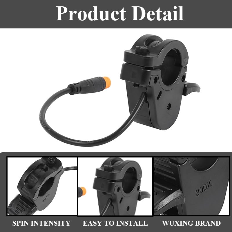 E-Bike Thumb Throttle 300X,Waterproof 3 Pin for 7/8" Handlebars | Ebike Throttle 3 Pin for 7/8inch 22mm Left and Right Handlebars for 12V/24V/36V/48V/52V/60V/72V Electric Bikes & Scooters