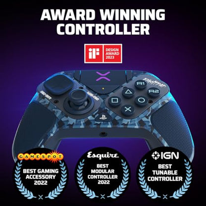 PDP Victrix Pro BFG Wireless Controller for PS4/PS5/PC, Sony 3D Audio, Modular Back Buttons/Clutch Triggers/Joystick, Call of Duty Midnight Mask - color: COD Camo Blue