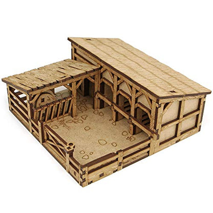 TowerRex Village DND Terrain 28mm Terrain DD Table Fantasy Miniature for Warhammer, Pathfinder, D&D