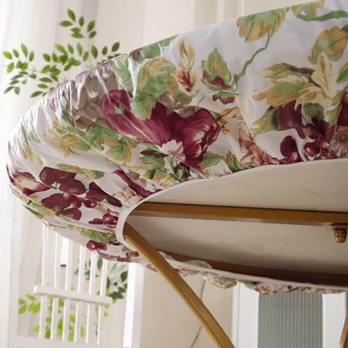 Walrus Round Vinyl Fitted Tablecloth with Flannel Backing Elastic Edge Design Table Cover Waterproof Oil-Proof PVC Table Cloth Stain-Resistant Best for 37"-44" Round - color: Fruits, size: 44" (Round)