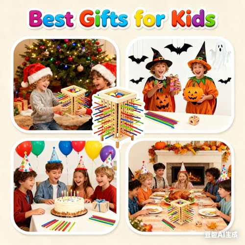 Pichoi Montessori Game Wooden Board Game - Multiplayer Family Travel Game - Math Educational Fine Motor Skills Toy for Boys Girls Ages 3-8, Perfect Holiday & Birthday Gift