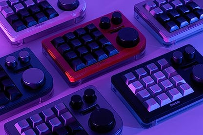 KEEBMONKEY Megalodon Triple Knob Macro Pad Programmable Designer Mini Keyboard 16 Keys (Pink) - color: Pink