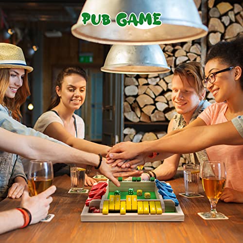 Shut The Box Dice Game,8 Dice 4 Players Wooden Board Table Math Skills Game with Drop it Game Instructions for Kids Adults Easy to Learn, Family and Friends Party (8 Inches Colorful) - size: 8.74 inches