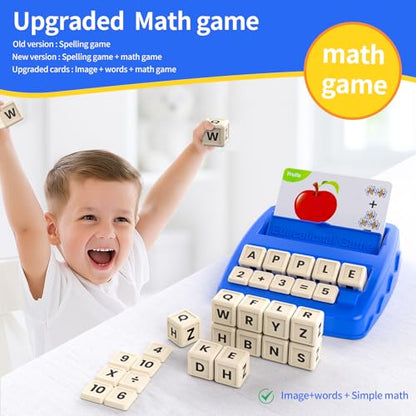 DEGIDEGI Educational Toys for Kids Ages 3-8, Matching Letter Spelling Math Counting Game,Learning Game for Preschool& Kindergarten Kids, Birthday Gifts for 3 4 5 6 7 Year Olds Boys&Girls Navy Blue - color: Navy Blue