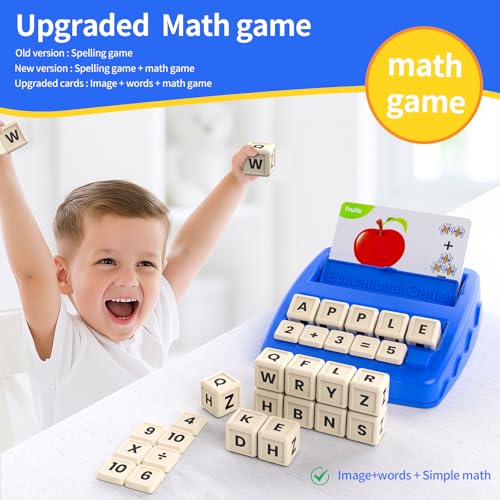 DEGIDEGI Educational Toys for Kids Ages 3-8, Matching Letter Spelling Math Counting Game,Learning Game for Preschool& Kindergarten Kids, Birthday Gifts for 3 4 5 6 7 Year Olds Boys&Girls Navy Blue - color: Navy Blue