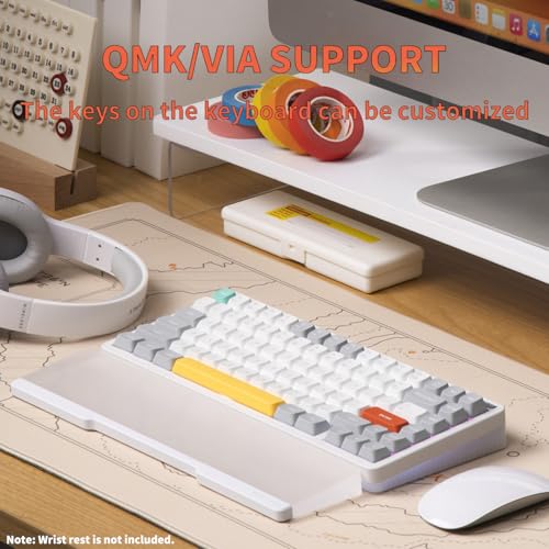 nuphy Halo75 V2 Mechancial Gaming Kyeboard,75% Wireless Hot Swappable Bluetooth Keyboard,83 Kyes RGB Backlit Keyboard,Support Bluetooth/2.4GHz/USB-C (White, Lemon (55gf)) - color: White, size: Lemon (55gf)
