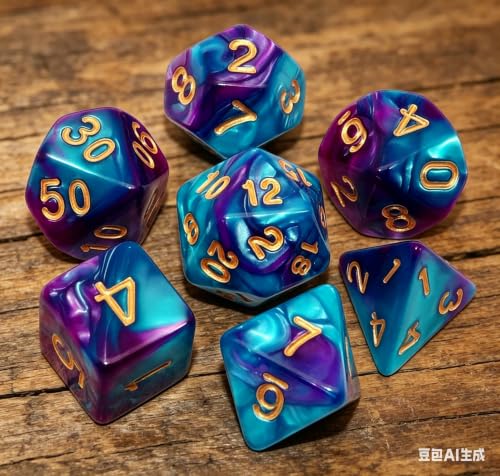 Polyhedral D&D Dice Set-5 Pack Double-Colors Dice Sets Compatible with Dungeons and Dragons DND Role Playing Game RPG MTG Games Dice with D4 D6 D8 D10 D% D12 D20 (5 Colors Set) - color: 5 Pack Double-colors Dice