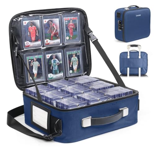 Trading Card Storage Box, Sports Card Carrying Case - color: Blue, size: Medium