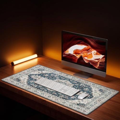 Baziabbo Desk Mat,XXL Extended Large Mouse Pad,Gaming Mousepad with Stitched Edge,Non-Slip Rubber Base Keyboard Desk Pad for Home Office Study Game (Neutral) - color: Neutral