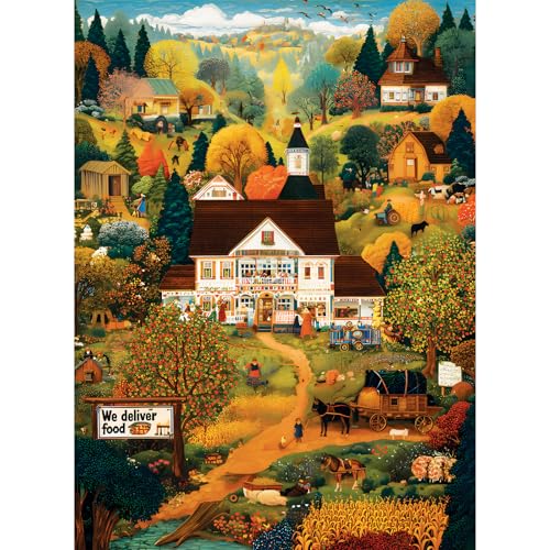 500 Pieces Puzzle for Adults, Harvest Farm and Mountain Jigsaw Puzzle - style: Warmth Mountain