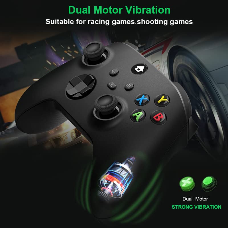 Gamepad Controller with 2.4G Wireless Receiver for Xbox Serise X/S, Anti-Skid Rocker Gaming Handle with Headphone Jack & Share Button (Blue) - color: Blue