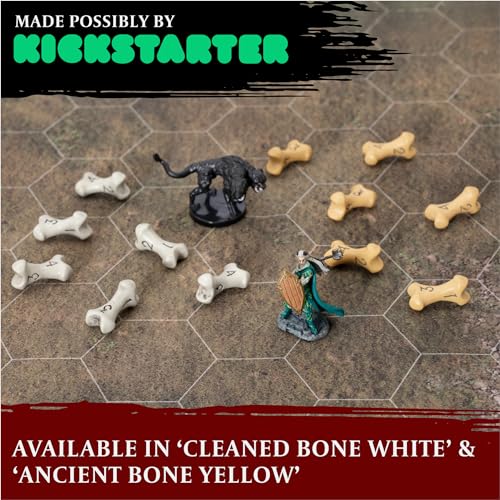 D4 Dice Set - Set of Six 4 Sided Dice - Skull & Bone Themed RPG Dice. Cool & Unique Gift and Compatible with Dungeons & Dragons (DND), D&D, Pathfinder, D and D. (Ancient Bone Yellow) - color: Ancient Bone Yellow, style: Six D4