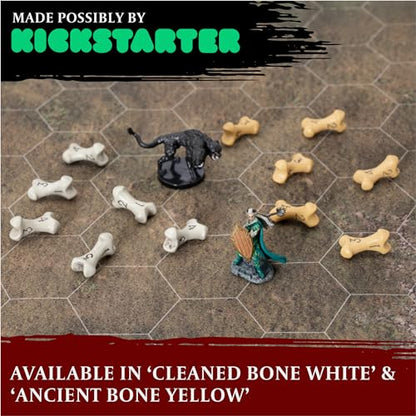 D4 Dice Set - Set of Six 4 Sided Dice - Skull & Bone Themed RPG Dice. Cool & Unique Gift and Compatible with Dungeons & Dragons (DND), D&D, Pathfinder, D and D. (Ancient Bone Yellow) - color: Ancient Bone Yellow, style: Six D4
