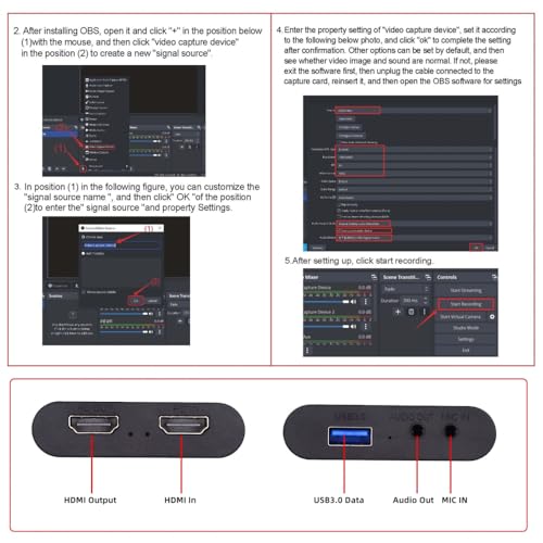 CY HDMI Capture Card 4K Video Live Streaming USB Data for Camera Game Set-Top Box Recording Computer DVD