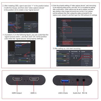 CY HDMI Capture Card 4K Video Live Streaming USB Data for Camera Game Set-Top Box Recording Computer DVD