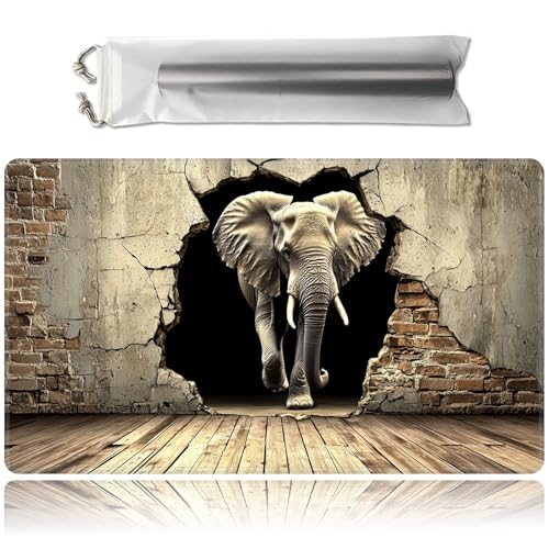 for MTG Game Playmat with Storage Bags,Game Mat 24 x 14 inches,TCG and Board Game Mat for Cards,Mousepad Desk Mats-Elephant - color: Elephant, size: No With Zones