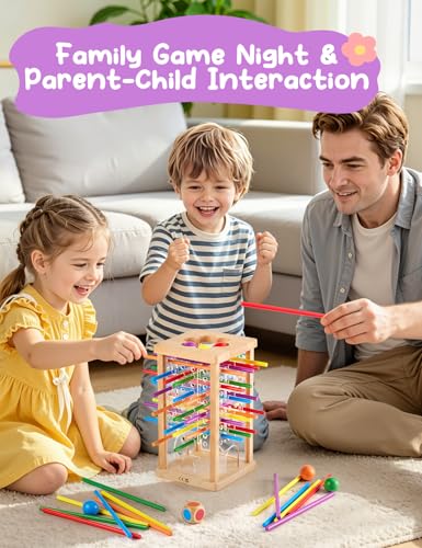 Montessori Wooden Board Game, Educational Math Toy for Kids Ages 4-6 | Fine Motor Skills Toy for 3+ Year Old Girls and Boys, Classic Table Game for Family Night Gift for Boys and Girls