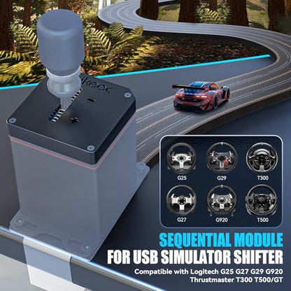 aikeec USB Truck Simulator Shifter for Logitech G29 G27 G25 G920 Thrustmaster T300RS/T500 GT Sim Racing Shifter for PC Windows Racing Games, Froza, Dirt, WRC, Assetto Corsa ATS & ETS2 (Sequential add) - size: Sequential add without clamp
